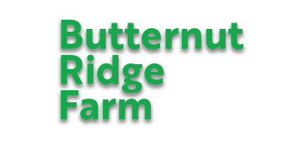 Butternut Ridge Farm logo in green text.